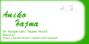 aniko hajma business card